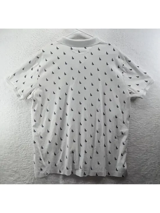Polo Ralph Lauren AOP Sailboat Nautical Polo Shirt White Mens XL - Picture 3 of 4